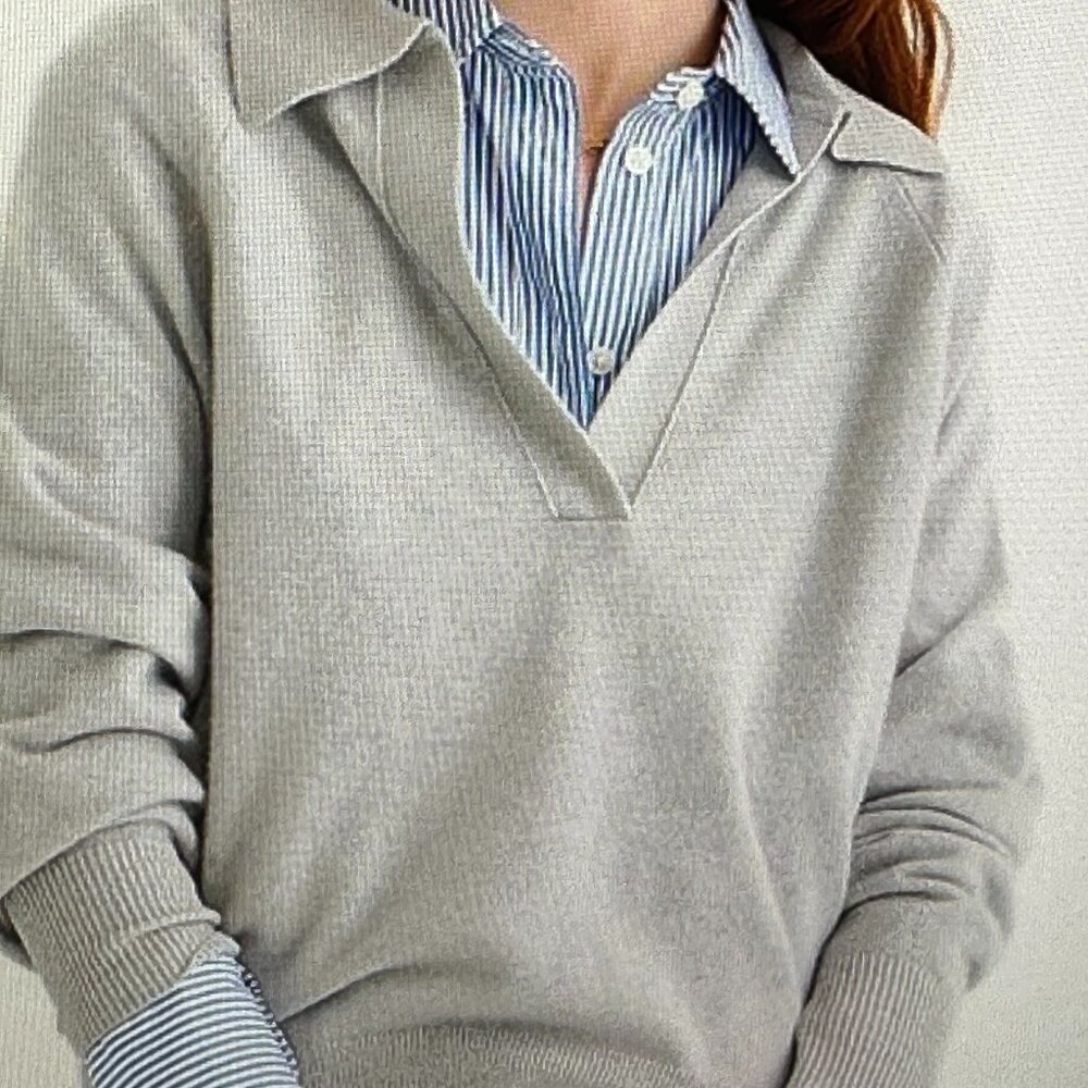 J.Crew Collared Cashmere V-Neck Sweater